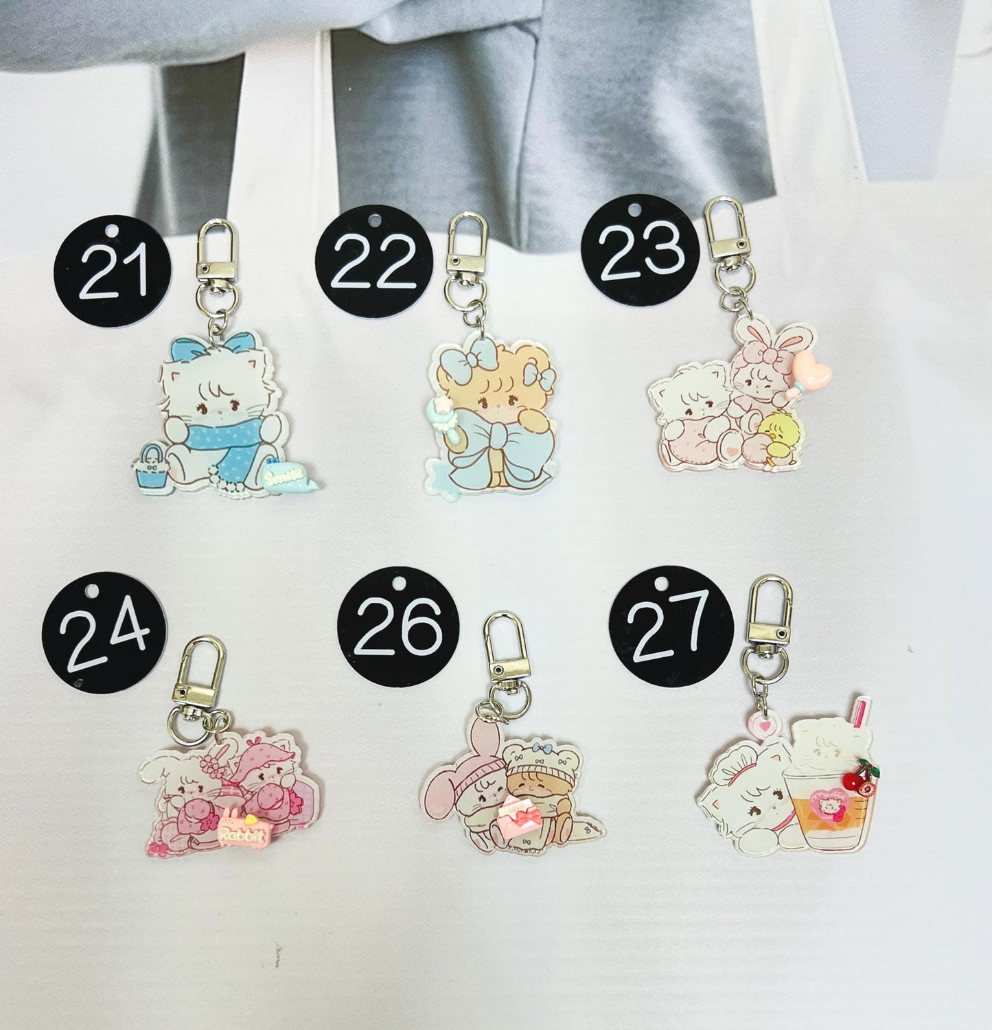 Mikko Keychain Decorated with Resin Charms | Kawaii Charm Bag Charm Handmade Accessory Acrylic Keychain Gift