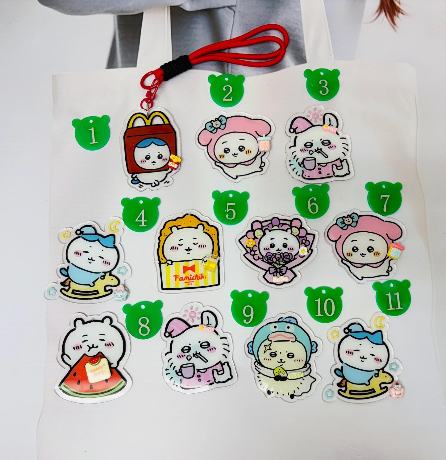 Chiikawa Charm with Phone Wristlet Set | Chiikawa 8cm Acrylic Charms Phone Charm Keychain Gifts Ideas