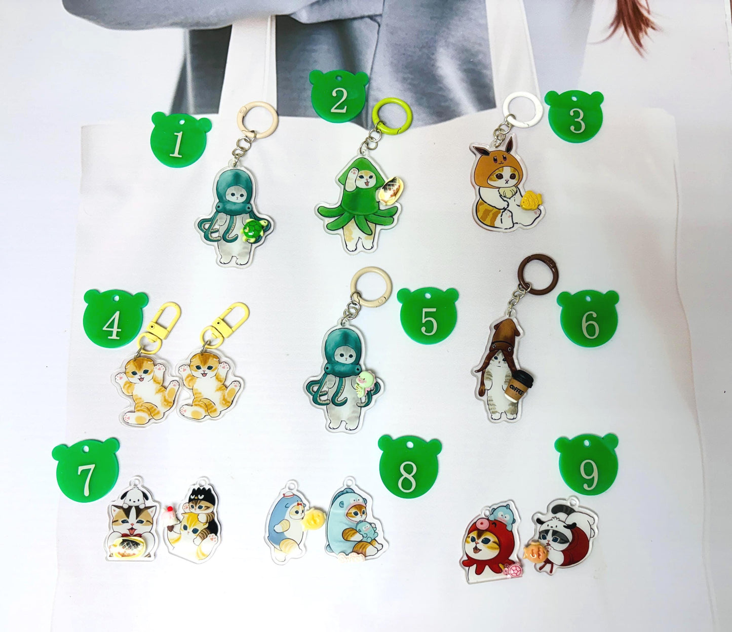 Shark Cat Keychain Acrylic Keyring Bag Charm Small Gifts