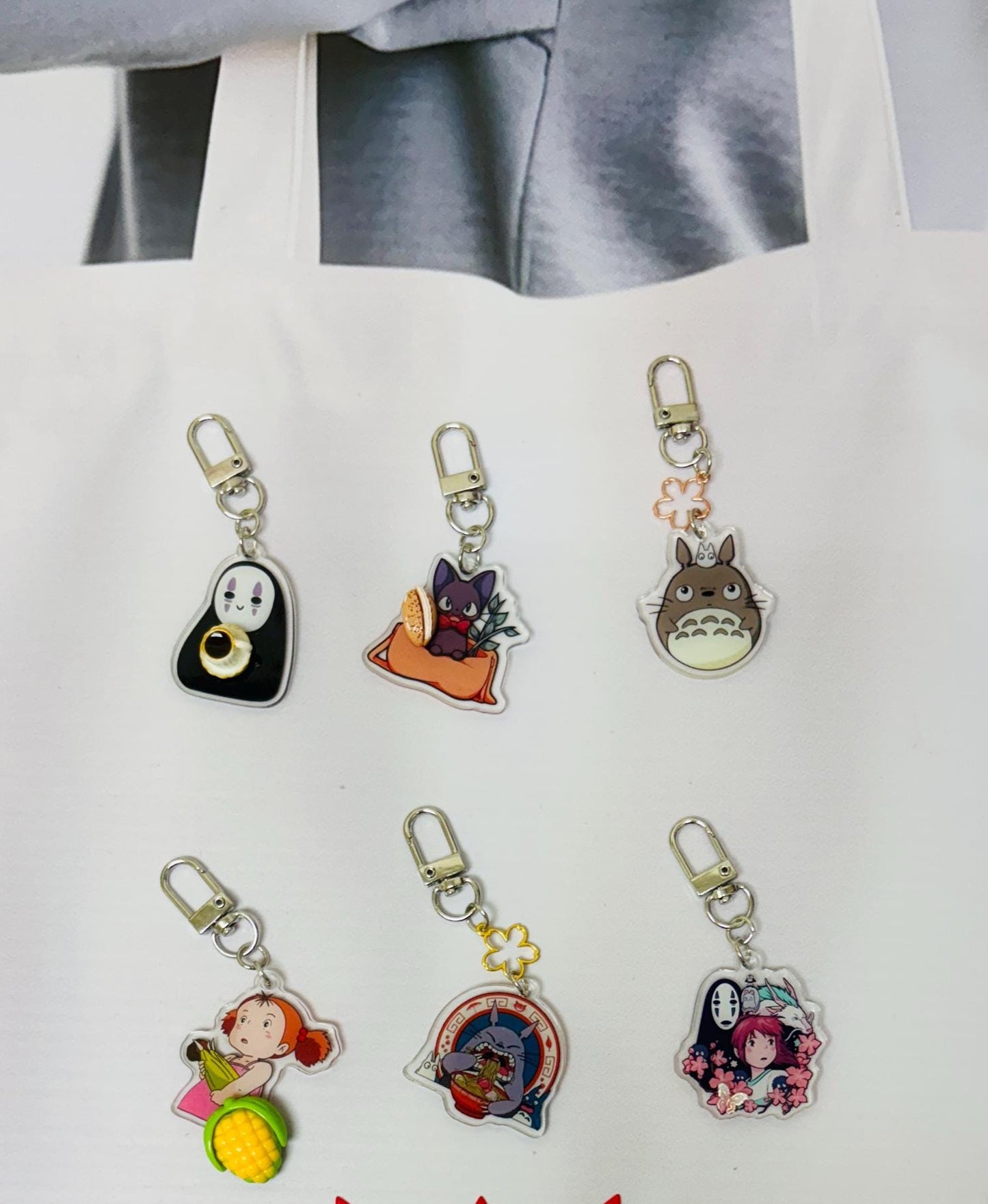 Hayao Miyazaki Keychain Decorated with Resin Charm | Kawaii Charm Cute Bag Tag