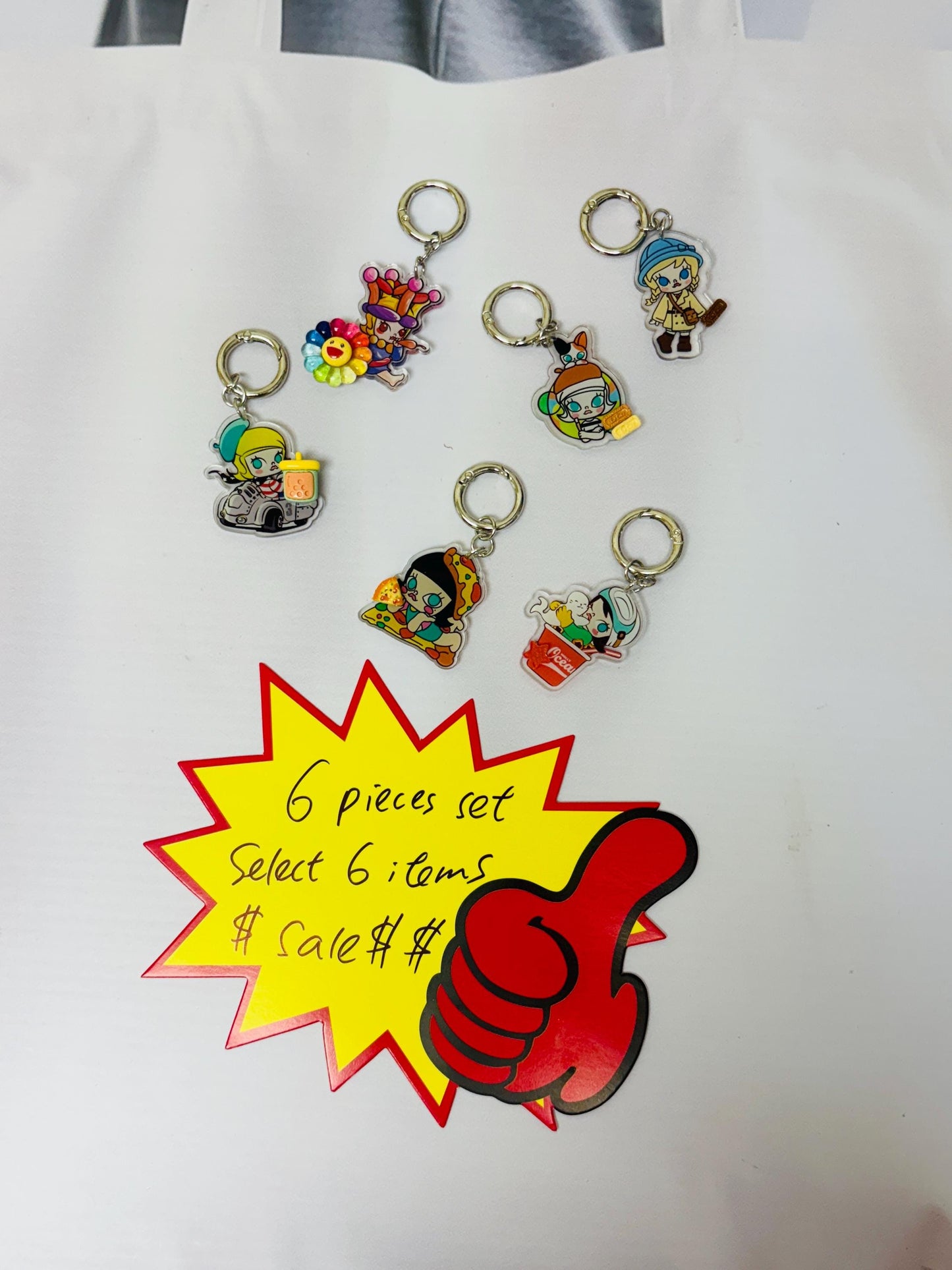 Molly Keychain Decorated with Resin Charms | Bag Charm Phone Accessory Handmade Acrylic Keychain Gift