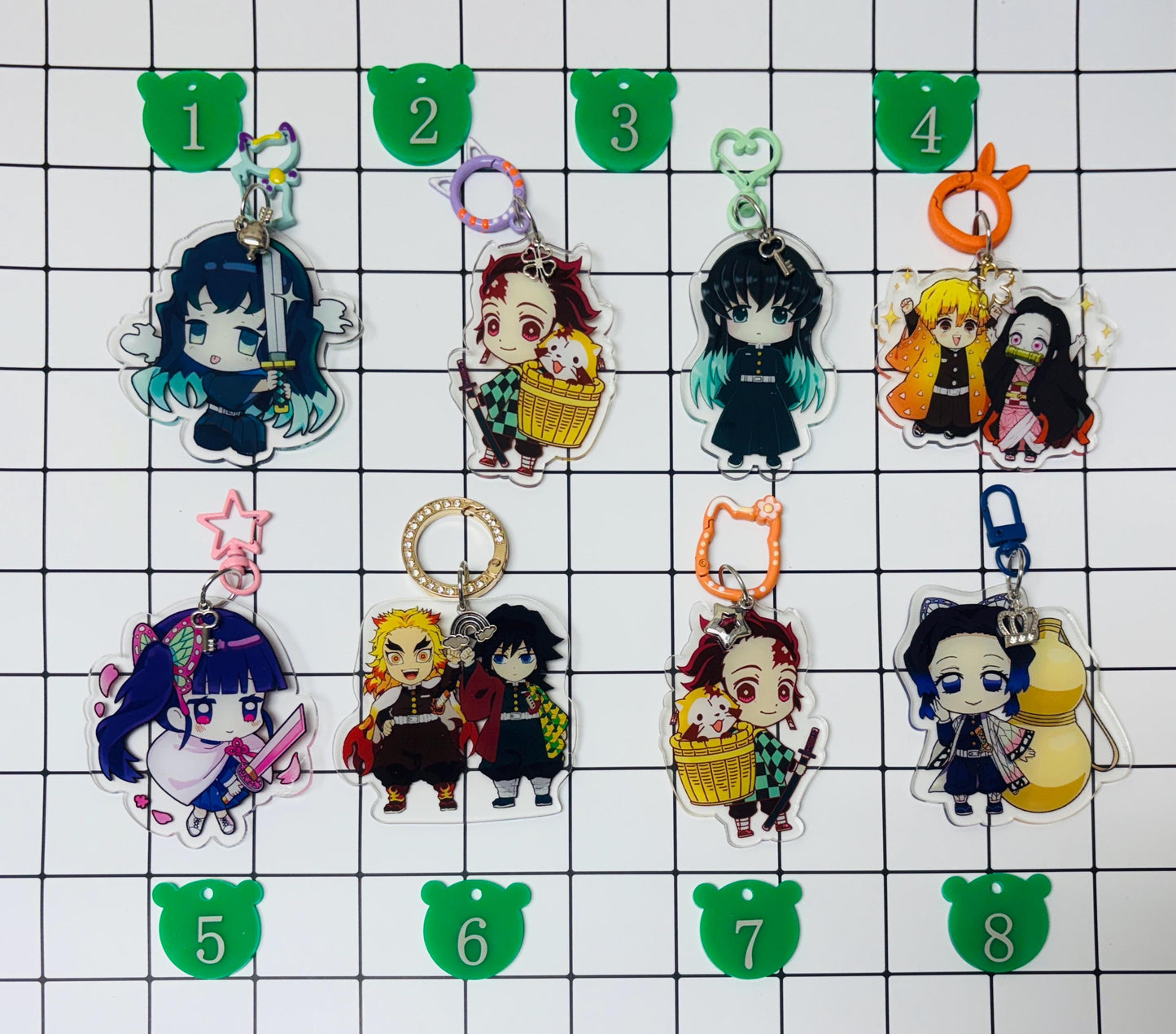 Demon Slayer Keychain Anime Bag Charms Keyring Accessories