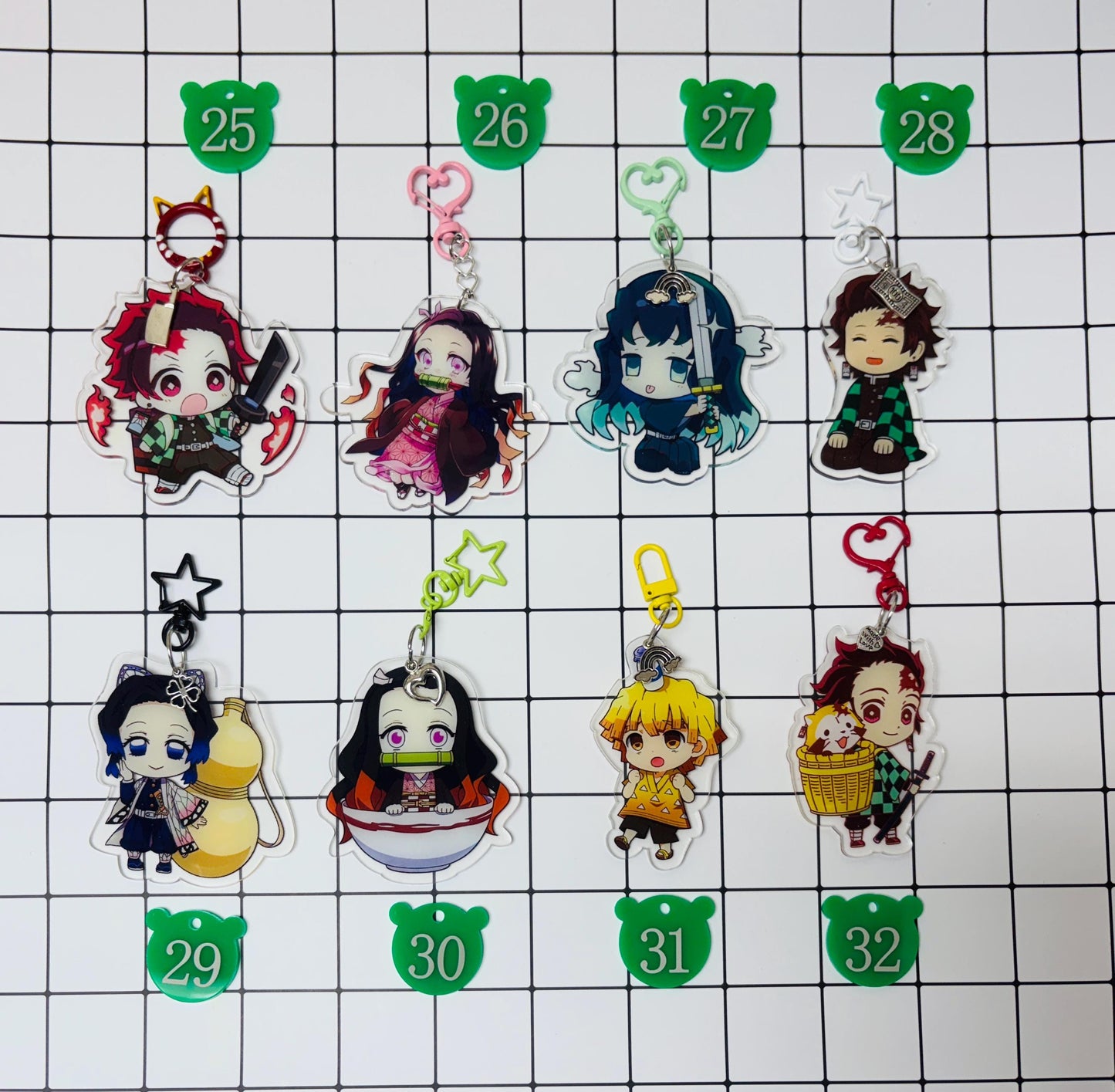 Demon Slayer Keychain Anime Bag Charms Keyring Accessories