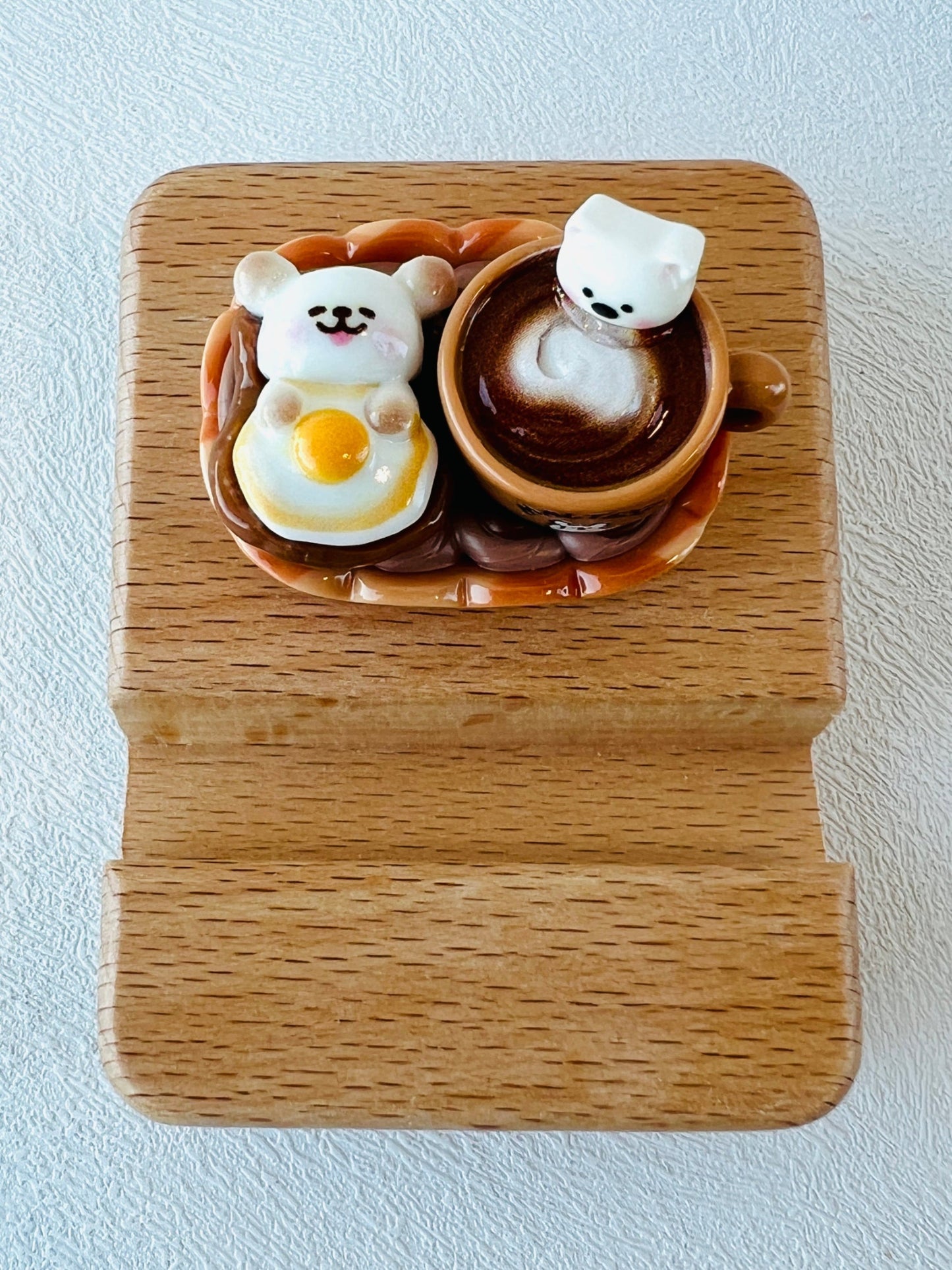 Personalized wooden phone stand with dog theme engraving