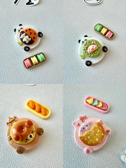 Food Themed Personalized Engraving Walnut Wood Ring Box Decorated with Cute Food Charms