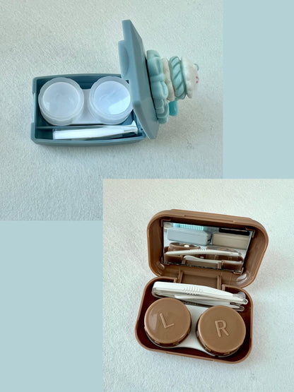 Colorful Contact Lens Case with Cute Food & Animal Charms