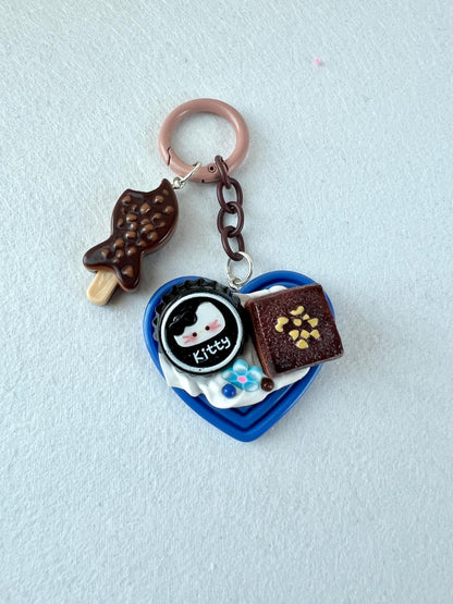 Food Charm Keychain Animal Charm Keyring Miniature Food Keyring