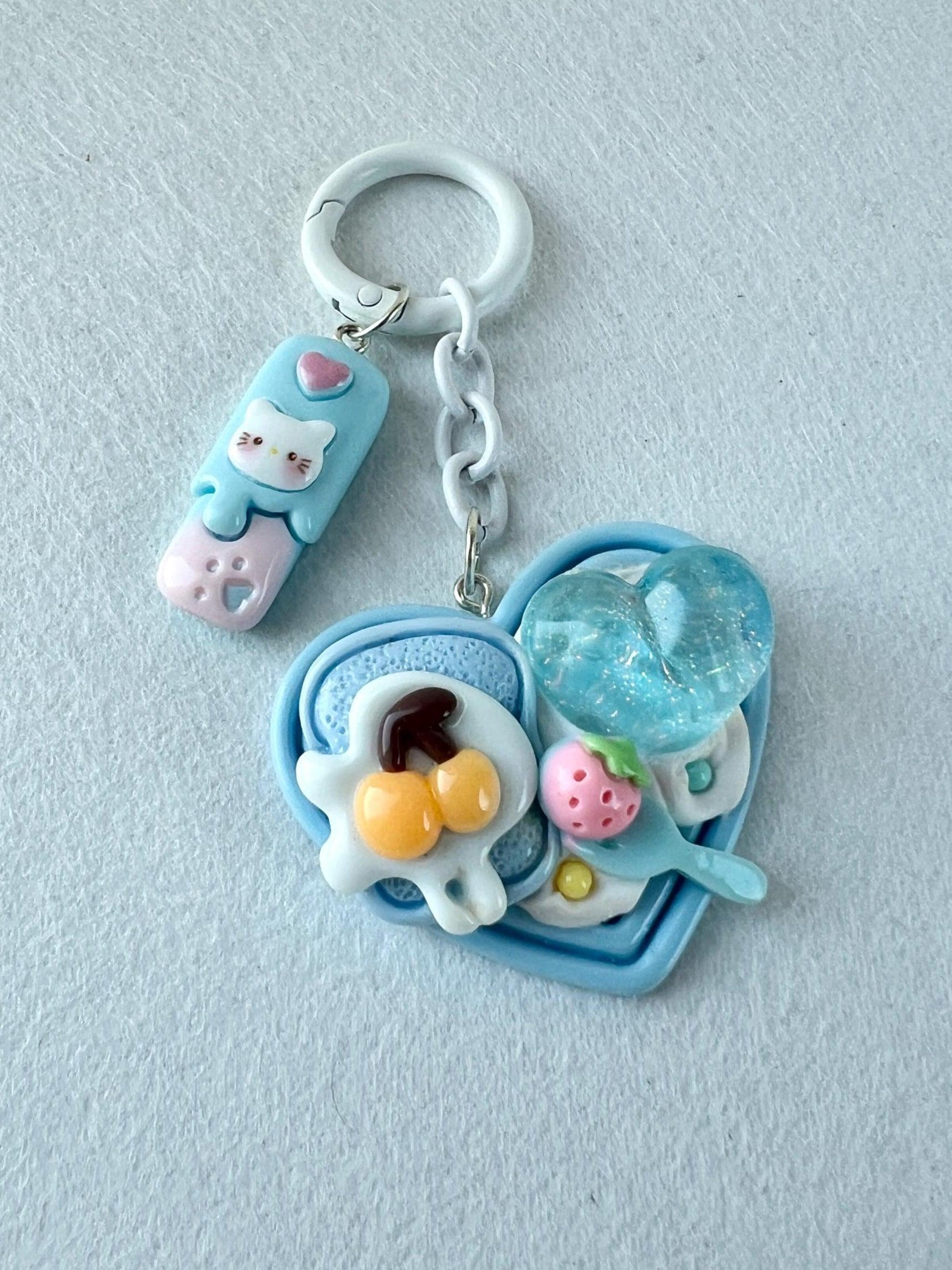 Food Charm Keychain Animal Charm Keyring Miniature Food Keyring