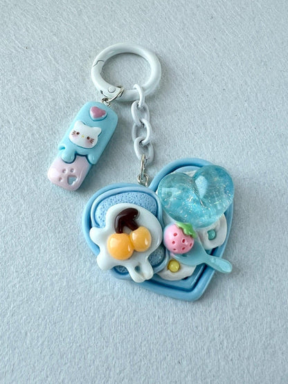 Food Charm Keychain Animal Charm Keyring Miniature Food Keyring