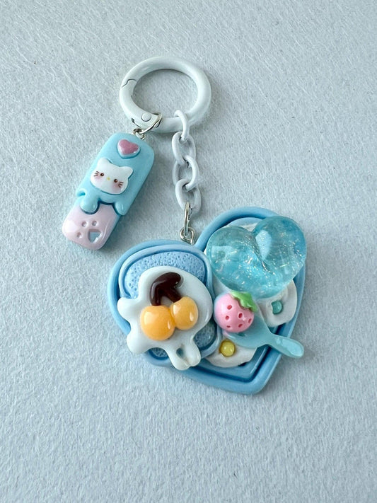 Food Charm Keychain Animal Charm Keyring Miniature Food Keyring