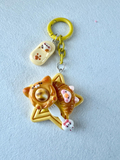Food Charm Keychain Animal Charm Keyring Miniature Food Keyring