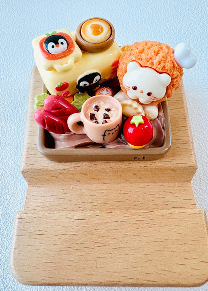 Cat Theme Personalized Engraving Phone Stand Kitten Wooden Phone Support Unique Phone Holder Desk Decor Adorable Gift