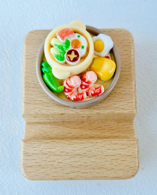 Food Themed Personalized Engraving Phone Stand Wooden Phone Support Cute Phone Holder Phone Accessory Desk Decor Adorable Gift
