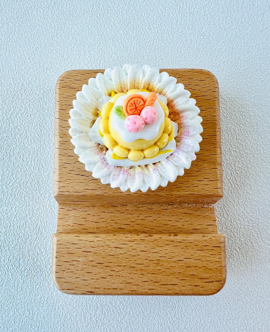Food Themed Personalized Name Engraving Phone Dock Miniature Food Wooden Phone Support Phone Holder Desk Decor Adorable Gift