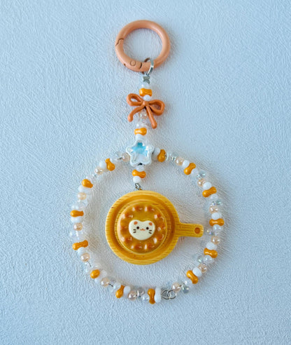 Miniature Food Themed Keychain Handmade Beaded Bag Charm Kawaii Hanging Decor