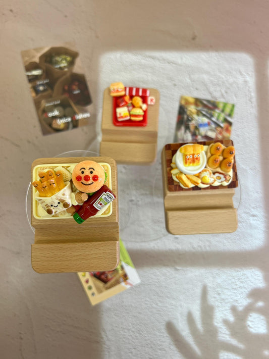Personalized Phone Stand Fast Food Theme Name Engraved Wooden Phone Stand Personalized Gift Desk Decoration Kawaii Gift