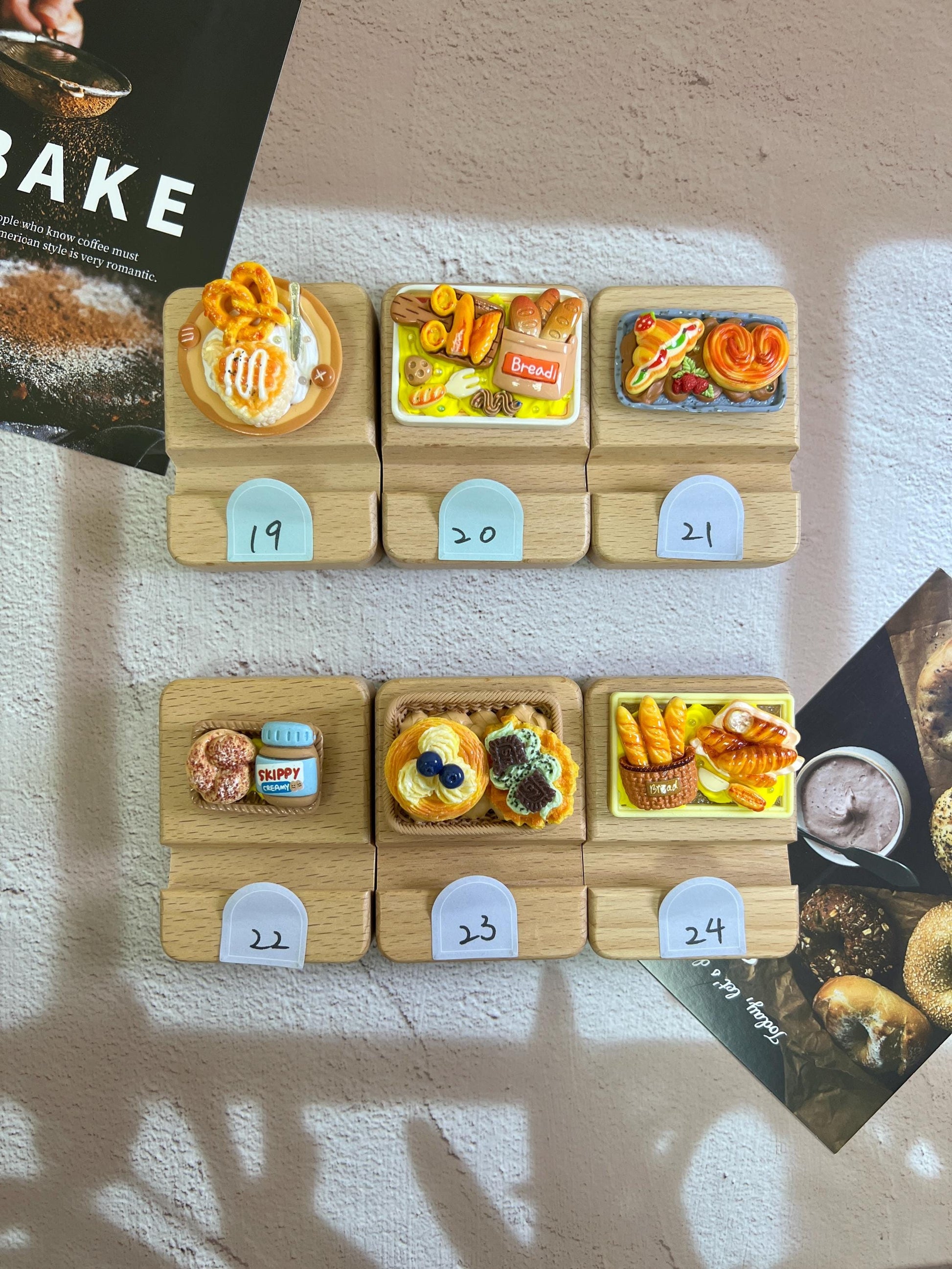 Personalized Phone Stand Cute Pastry Theme Wooden iPhone Holder Personalized Gift Desk Decoration Cute Custom Gift Foodie Gift