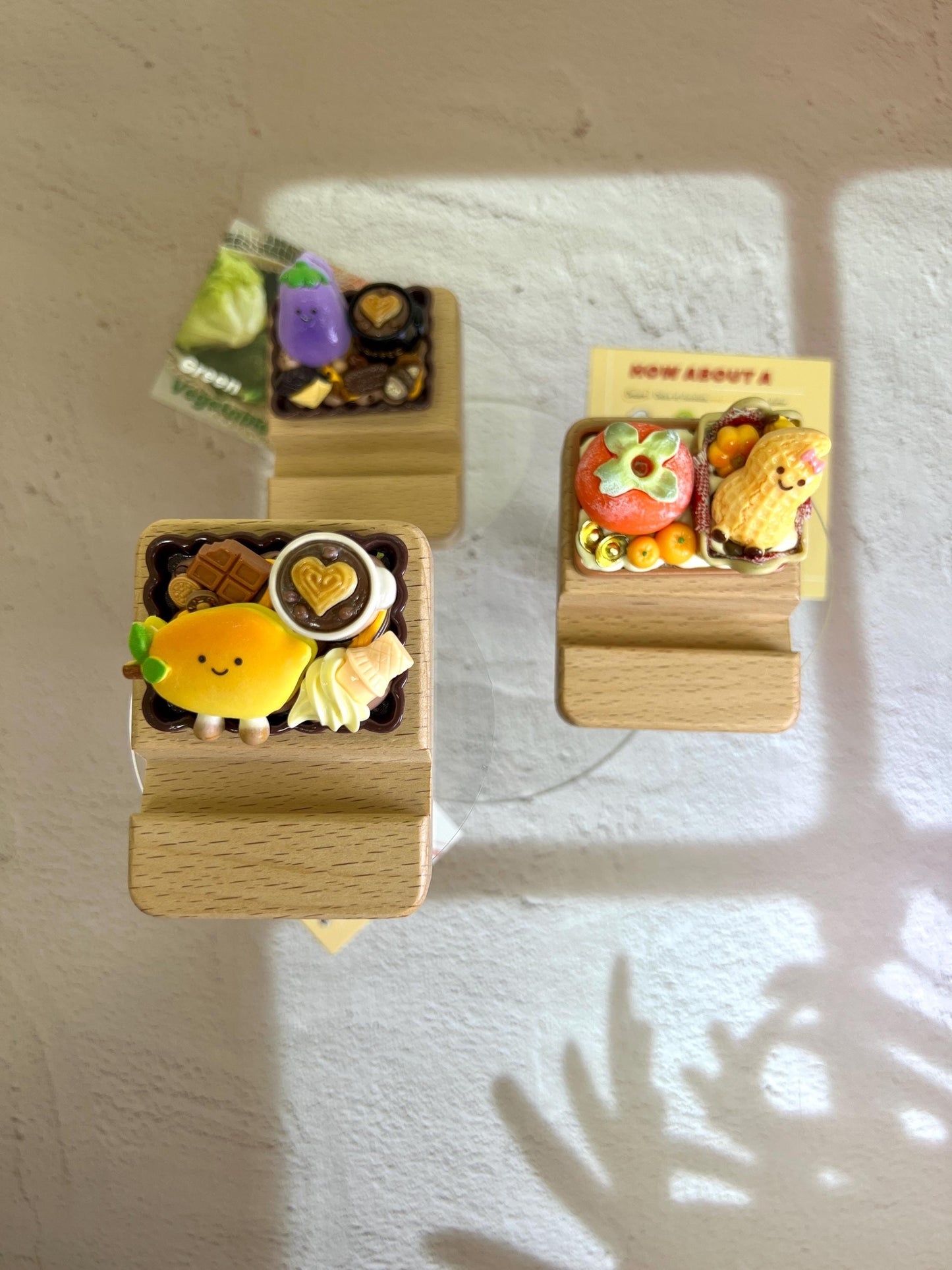 Cute Personalized Phone Stand Veggie & Fruits Name Engraved Wooden Phone Holder Personalized Gift Desk Decorative One-of-a-kind phone stand