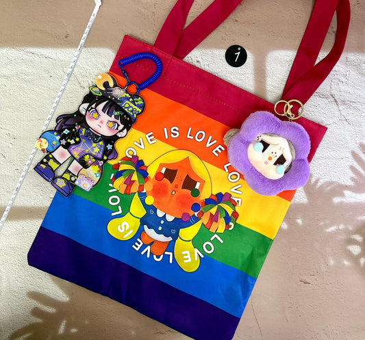 Crybaby Tote Bag Set with Big Acrylic Bag Charm Crybaby Accessory Crybaby Keychain Crybaby Charm