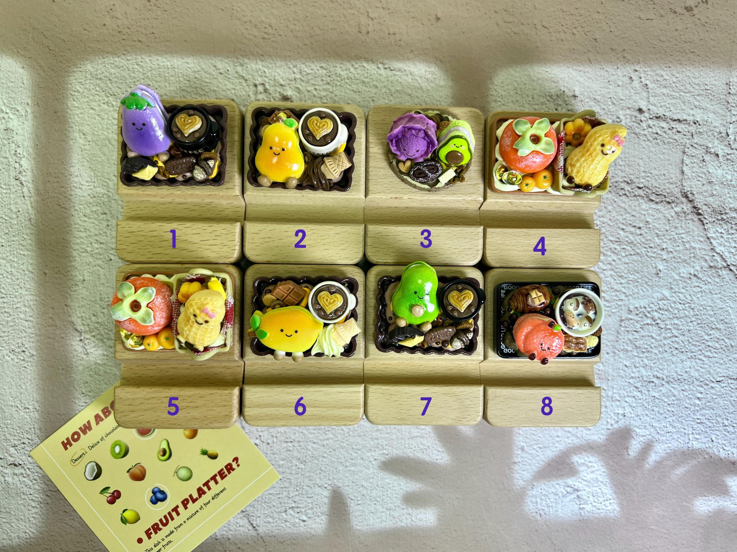 Cute Personalized Phone Stand Veggie & Fruits Name Engraved Wooden Phone Holder Personalized Gift Desk Decorative One-of-a-kind phone stand