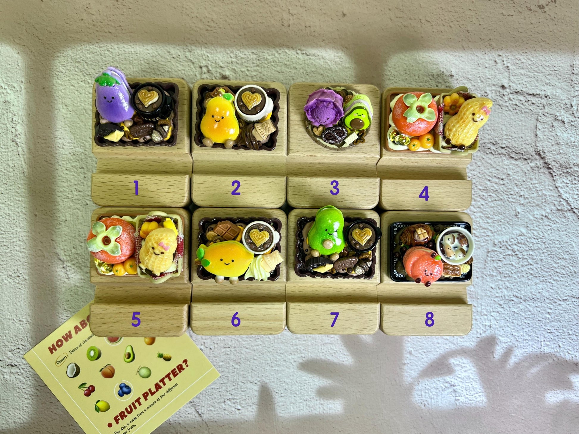Cute Personalized Phone Stand Veggie & Fruits Name Engraved Wooden Phone Holder Personalized Gift Desk Decorative One-of-a-kind phone stand