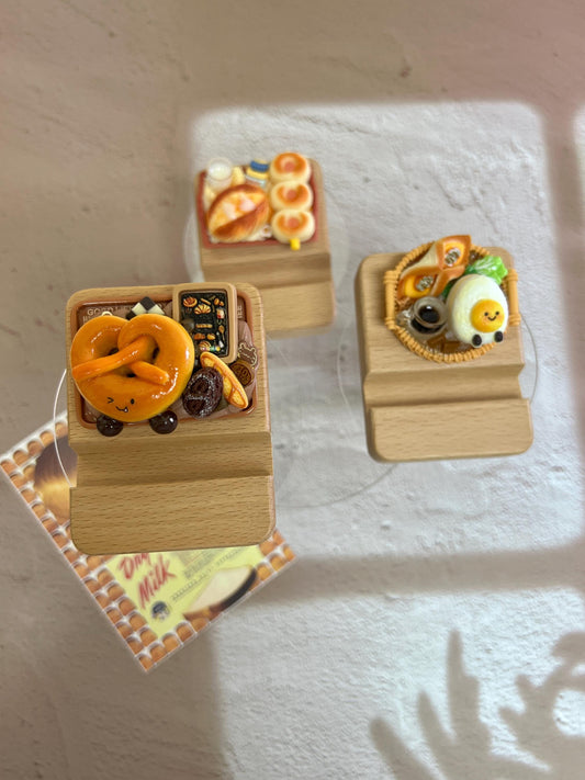Personalized Phone Stand Cute Pastry Theme Wooden iPhone Holder Personalized Gift Desk Decoration Cute Custom Gift Foodie Gift