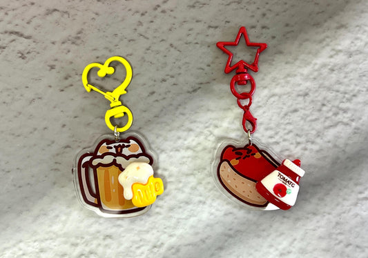 Food Theme Keychain Cute Keyring Bag Charm Accessory