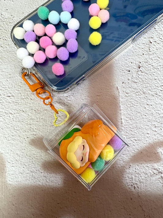 Braided Wrist Strap with Cute Figurine in PVC Bag Colorful Phone Chain Lovely Keychain Bag Accessories Phone Accessories