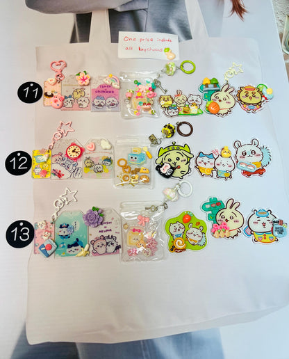 Chiikawa Keychain Set x7 or x5 | Chiikawa Charm Bundle Set Handmade Acrylic Charm Chiikawa Gift