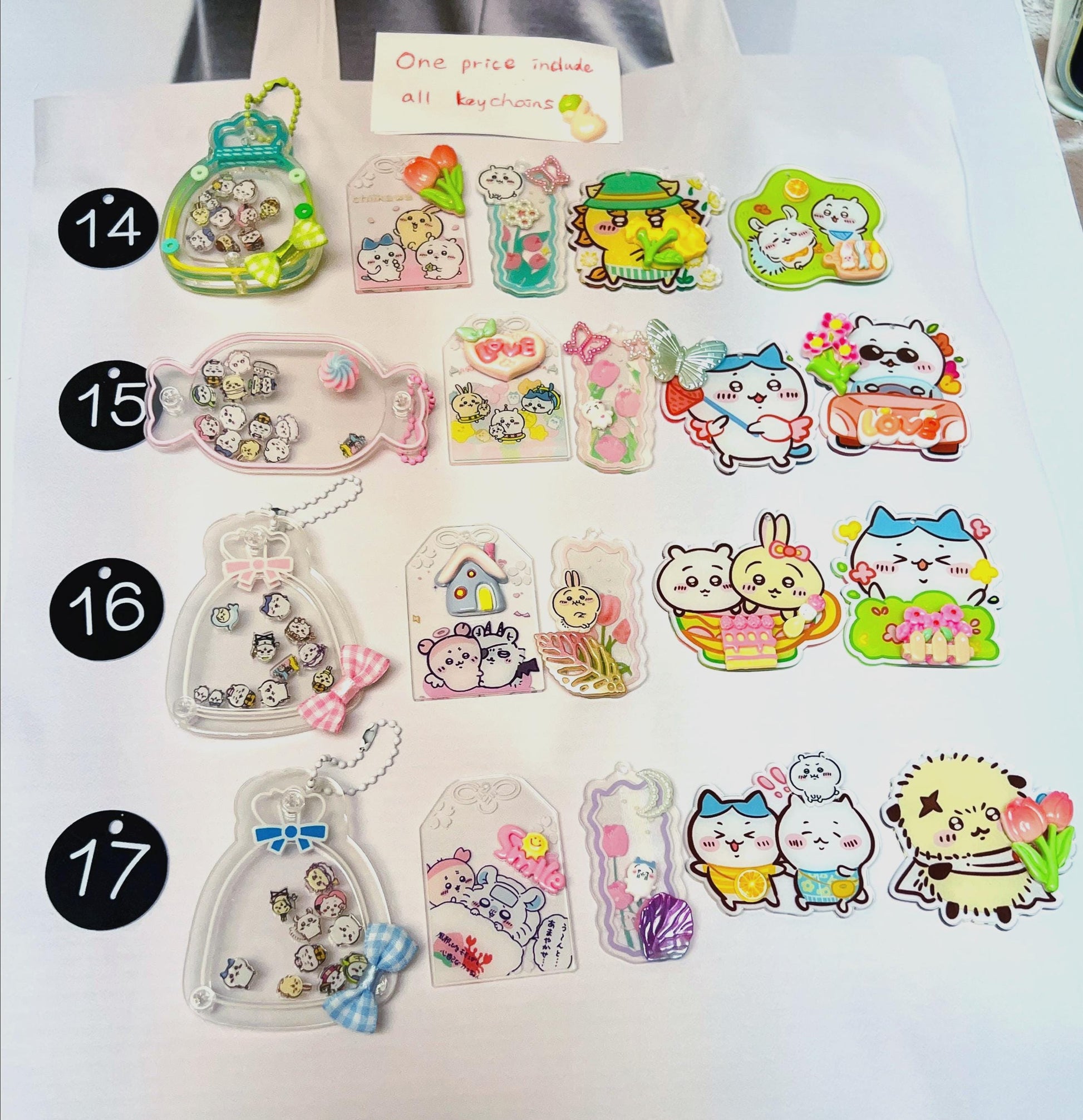 Chiikawa Keychain Set x7 or x5 | Chiikawa Charm Bundle Set Handmade Acrylic Charm Chiikawa Gift