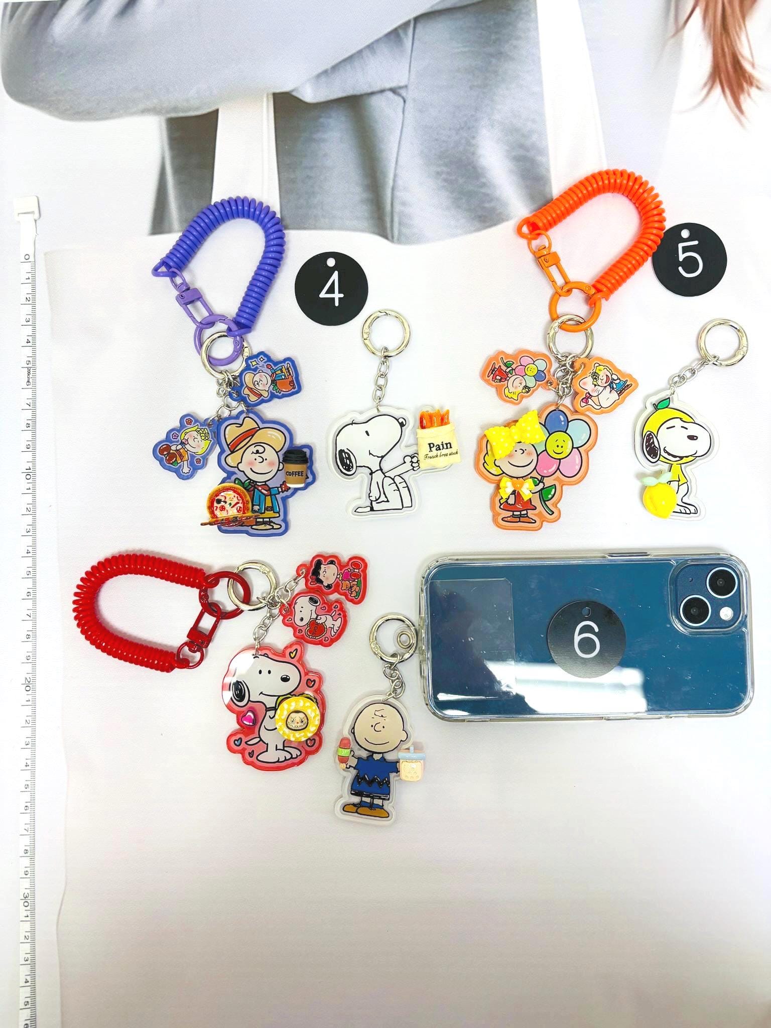 Cartoon Dog Keychain Set | Cute Dog Bag Accessories Dog Phone Charm Kawaii Puppy Acrylic Keychain Gift