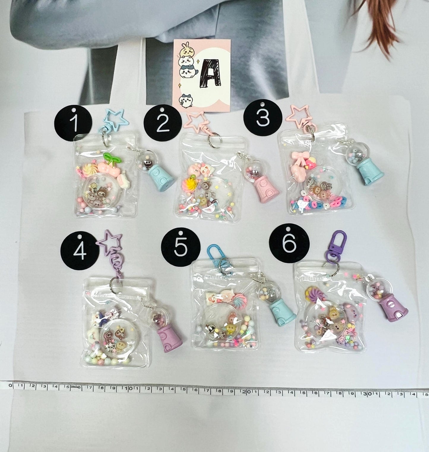 Labubu Keychain Decorated with Charms | Labubu Bag Charm Handmade Acrylic Keychain Gift