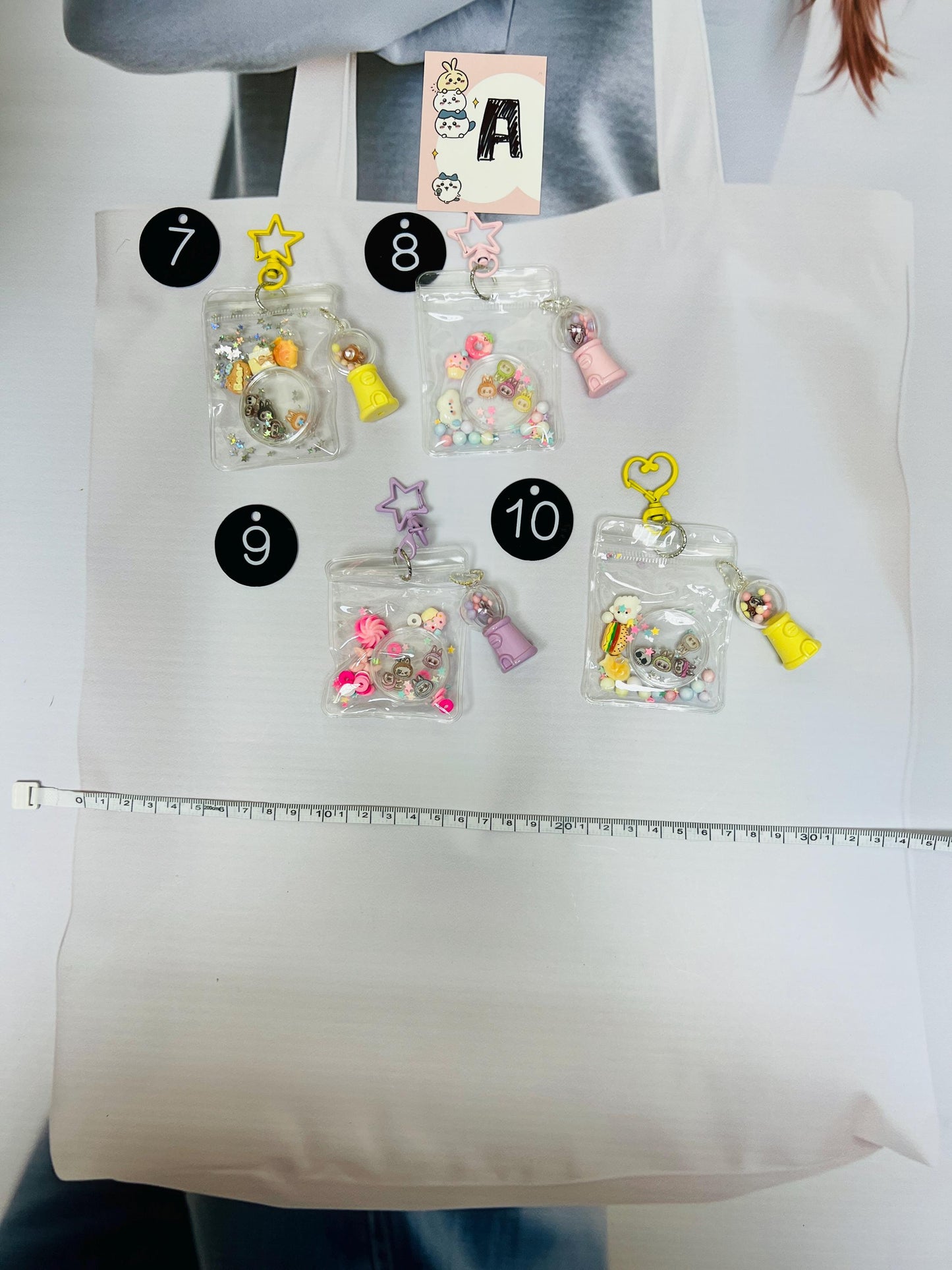 Labubu Keychain Decorated with Charms | Labubu Bag Charm Handmade Acrylic Keychain Gift