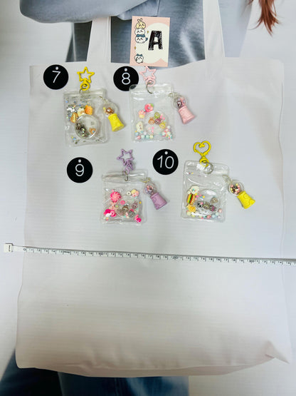 Labubu Keychain Decorated with Charms | Labubu Bag Charm Handmade Acrylic Keychain Gift