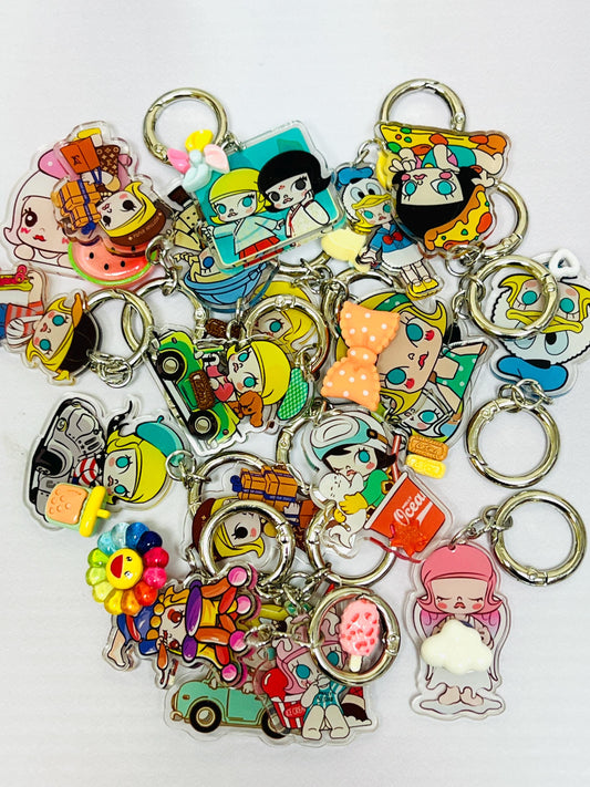 Molly Keychain Decorated with Resin Charms | Bag Charm Phone Accessory Handmade Acrylic Keychain Gift