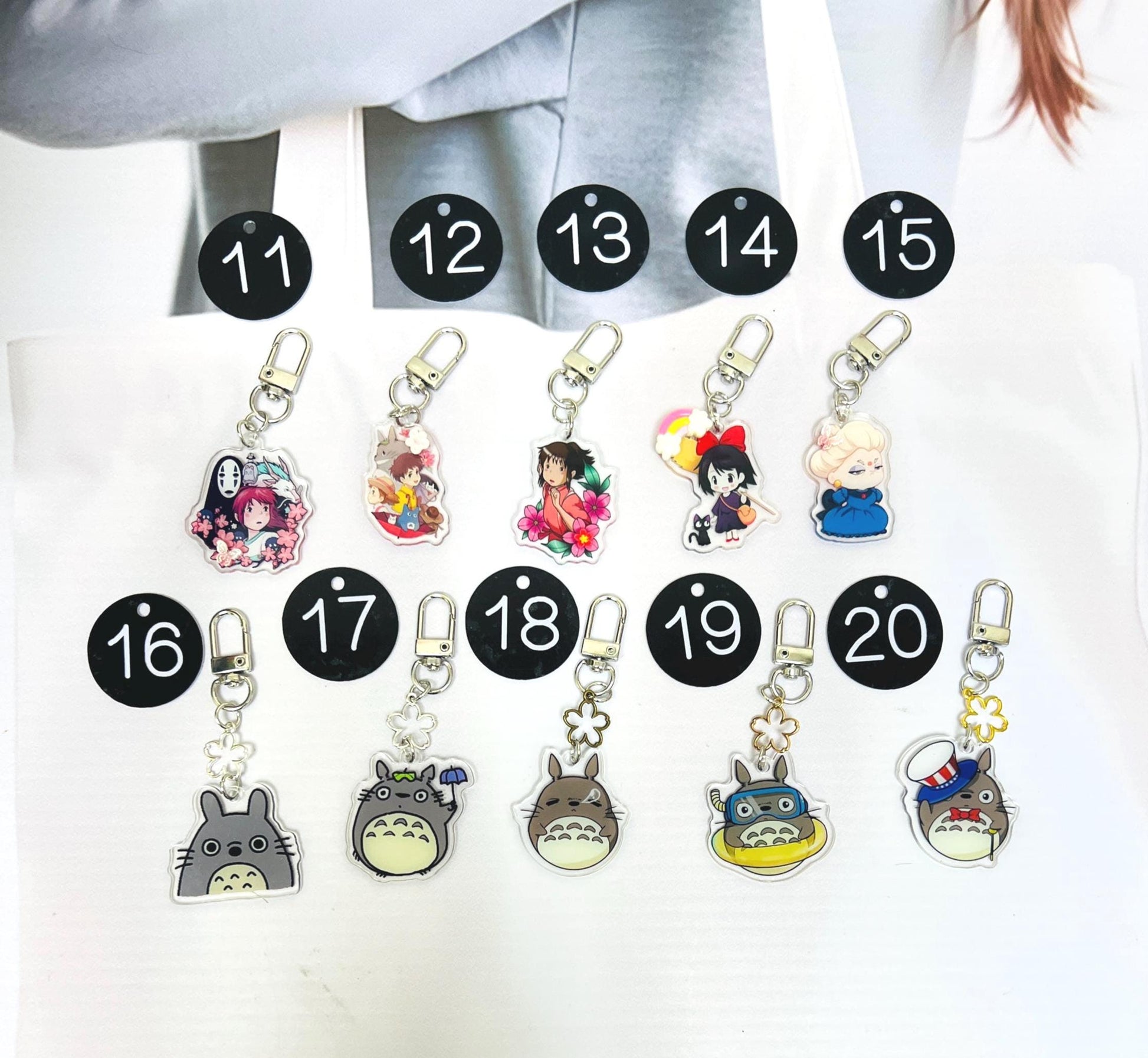 Hayao Miyazaki Keychain Decorated with Resin Charm | Kawaii Charm Cute Bag Tag