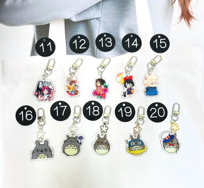 Hayao Miyazaki Keychain Decorated with Resin Charm | Kawaii Charm Cute Bag Tag
