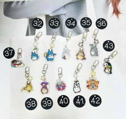 Hayao Miyazaki Keychain Decorated with Resin Charm | Kawaii Charm Cute Bag Tag