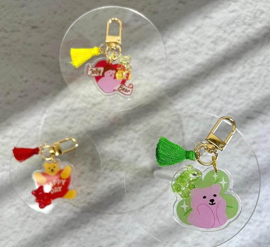 Keychain Set x2 or x3 | Kawaii Animal and Food Keychain Funny Key Charm Bag Charm Handmade Gift Acrylic Keychain Accessory