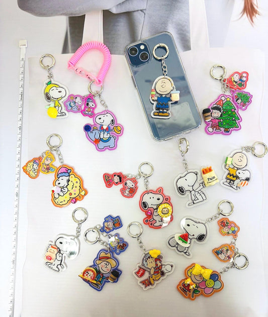 Cartoon Dog Keychain Set | Cute Dog Bag Accessories Dog Phone Charm Kawaii Puppy Acrylic Keychain Gift