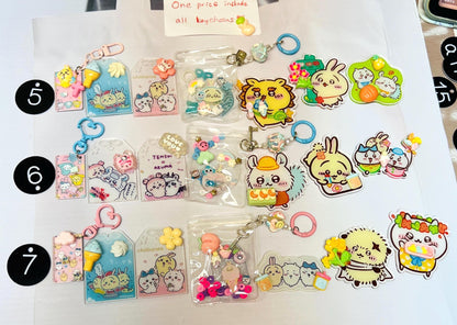 Chiikawa Keychain Set x7 or x5 | Chiikawa Charm Bundle Set Handmade Acrylic Charm Chiikawa Gift