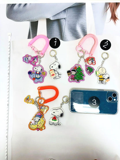 Cartoon Dog Keychain Set | Cute Dog Bag Accessories Dog Phone Charm Kawaii Puppy Acrylic Keychain Gift