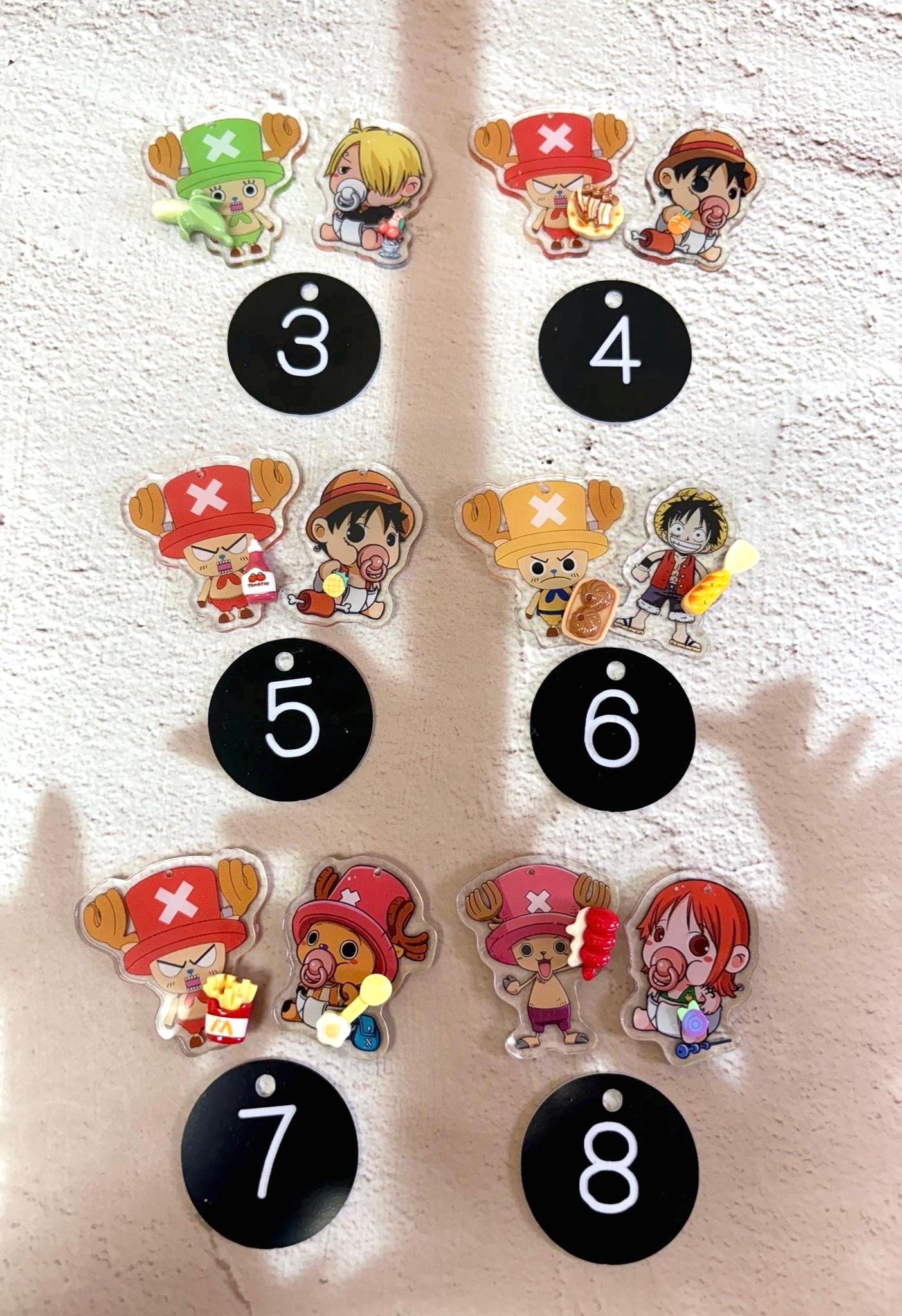 One Piece Anime Keychain Set 2x or 3x | One Piece Manga Key Charm Bag Accessories Handmade Acrylic Keychain Gift