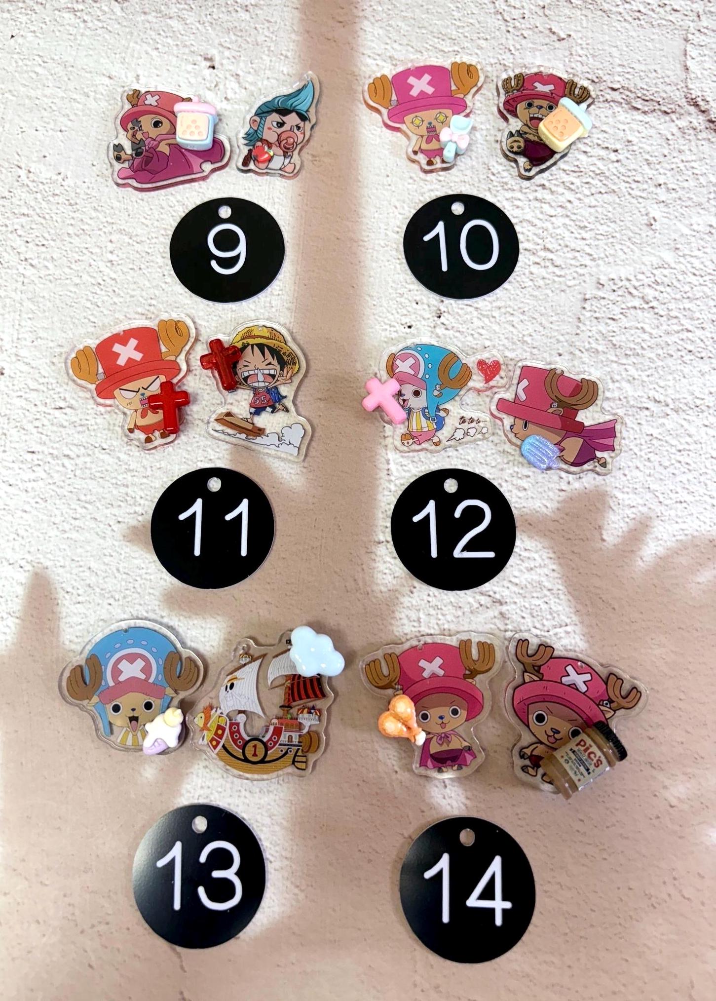 One Piece Anime Keychain Set 2x or 3x | One Piece Manga Key Charm Bag Accessories Handmade Acrylic Keychain Gift