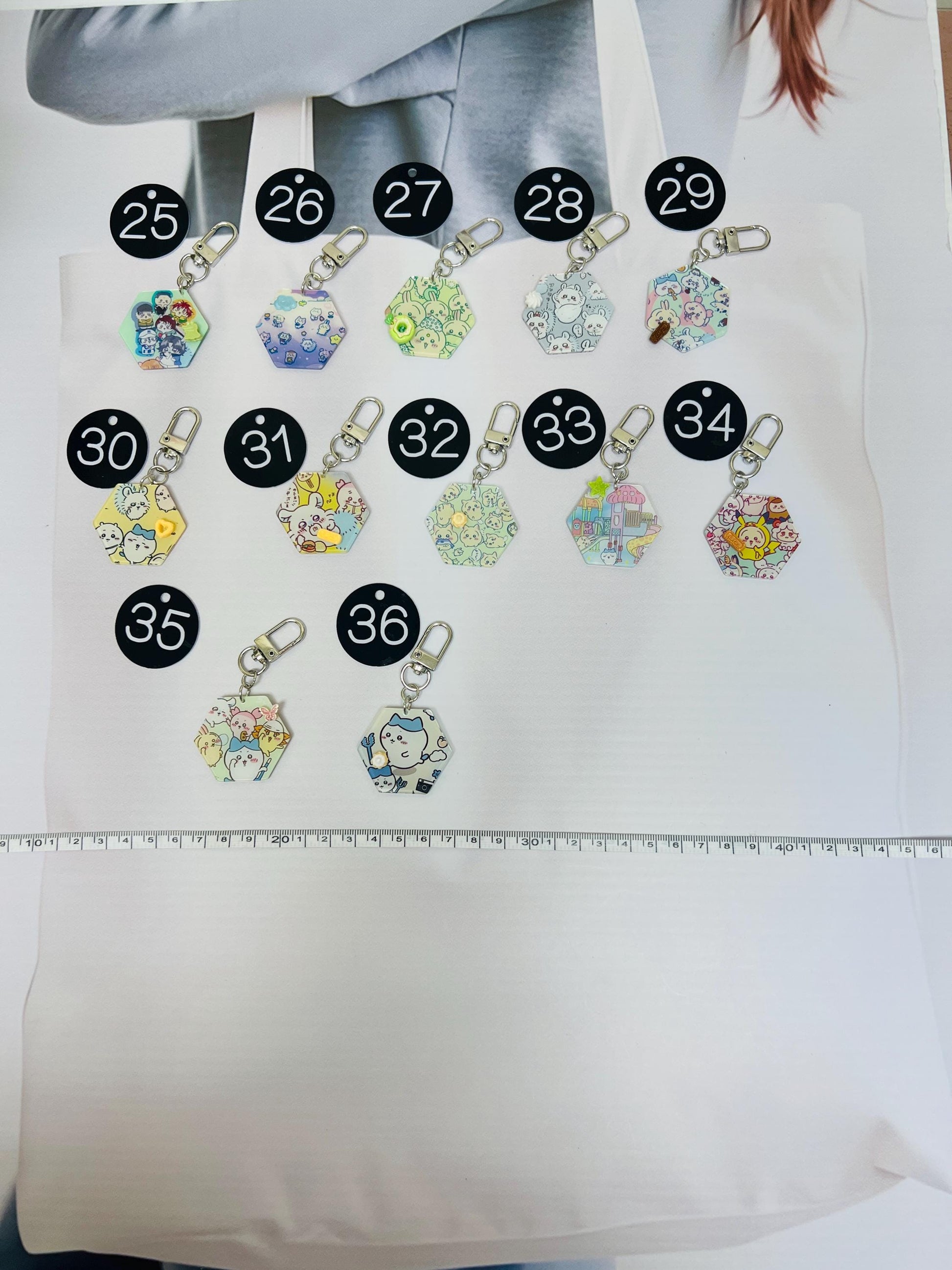 Chiikawa Keychain Decorated with Resin Charms | Kawaii Charm Bag Charm Handmade Accessory Acrylic Keychain Gift
