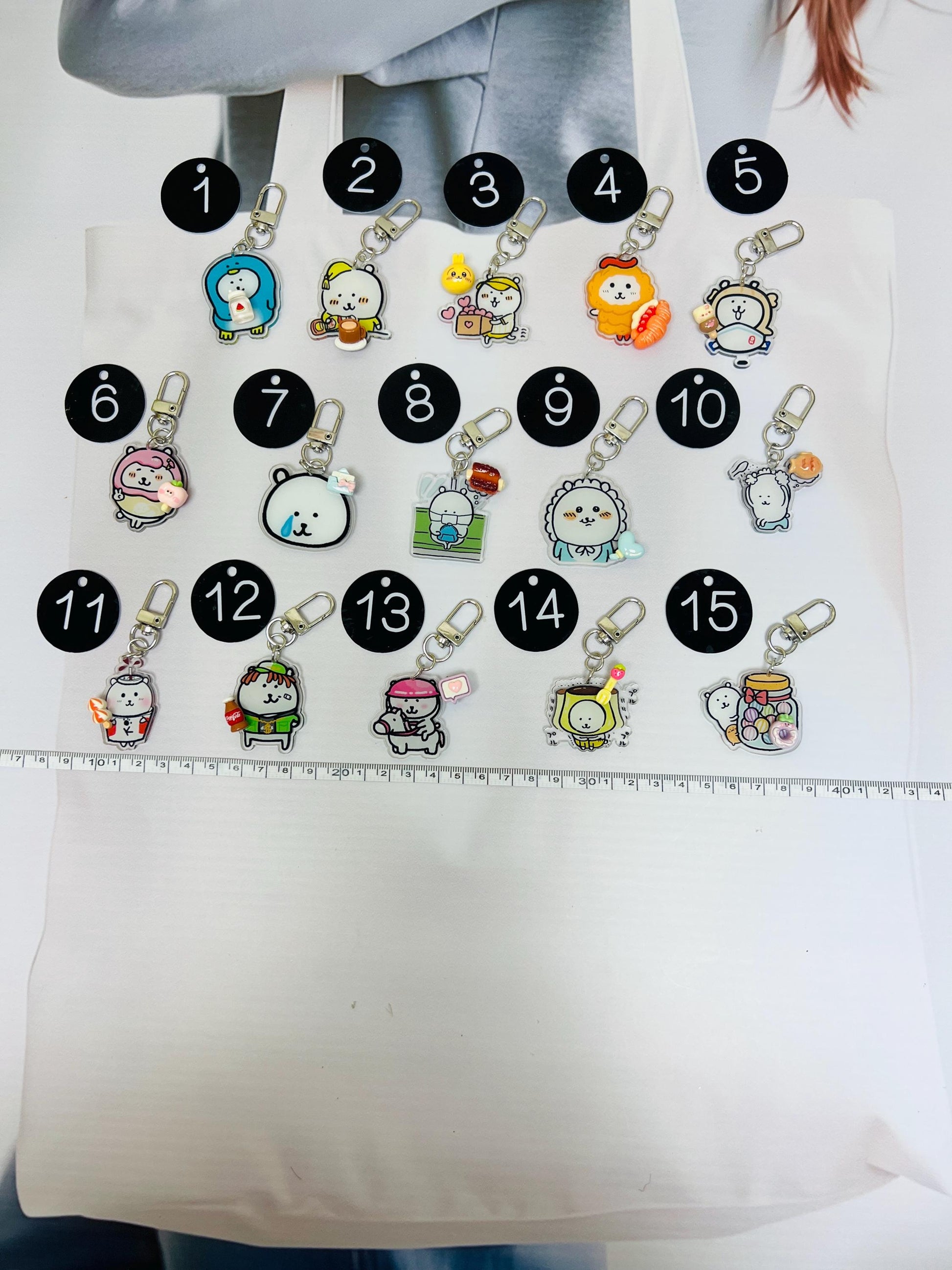 Chiikawa Nagano Keychain Decorated with Resin Charms | Kawaii Charm Bag Charm Handmade Accessory Acrylic Keychain Gift