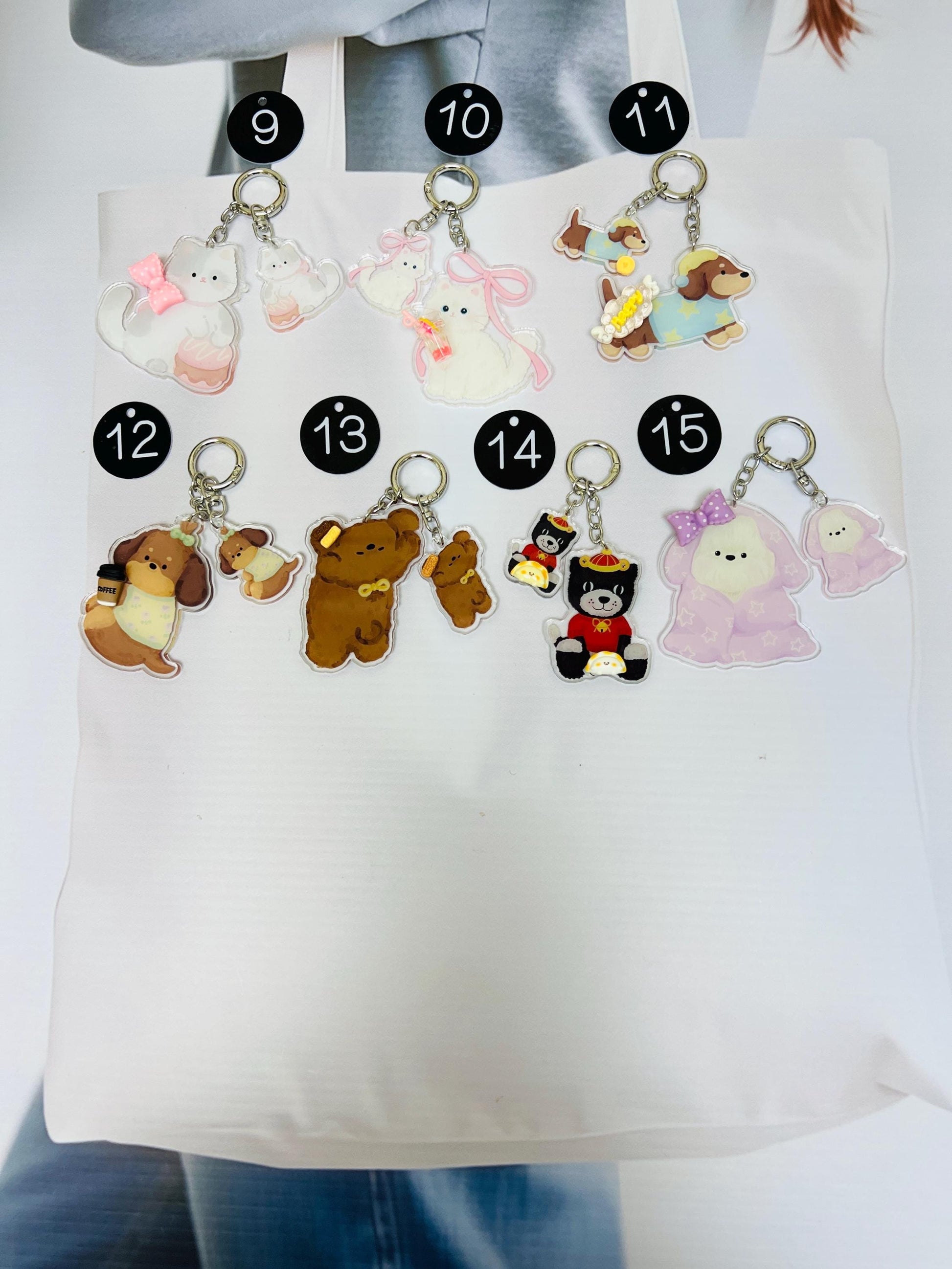 JC Keychain Decorated with Resin Charms | Kawaii Charm Bag Charm Handmade Accessory Acrylic Keychain Small Gift