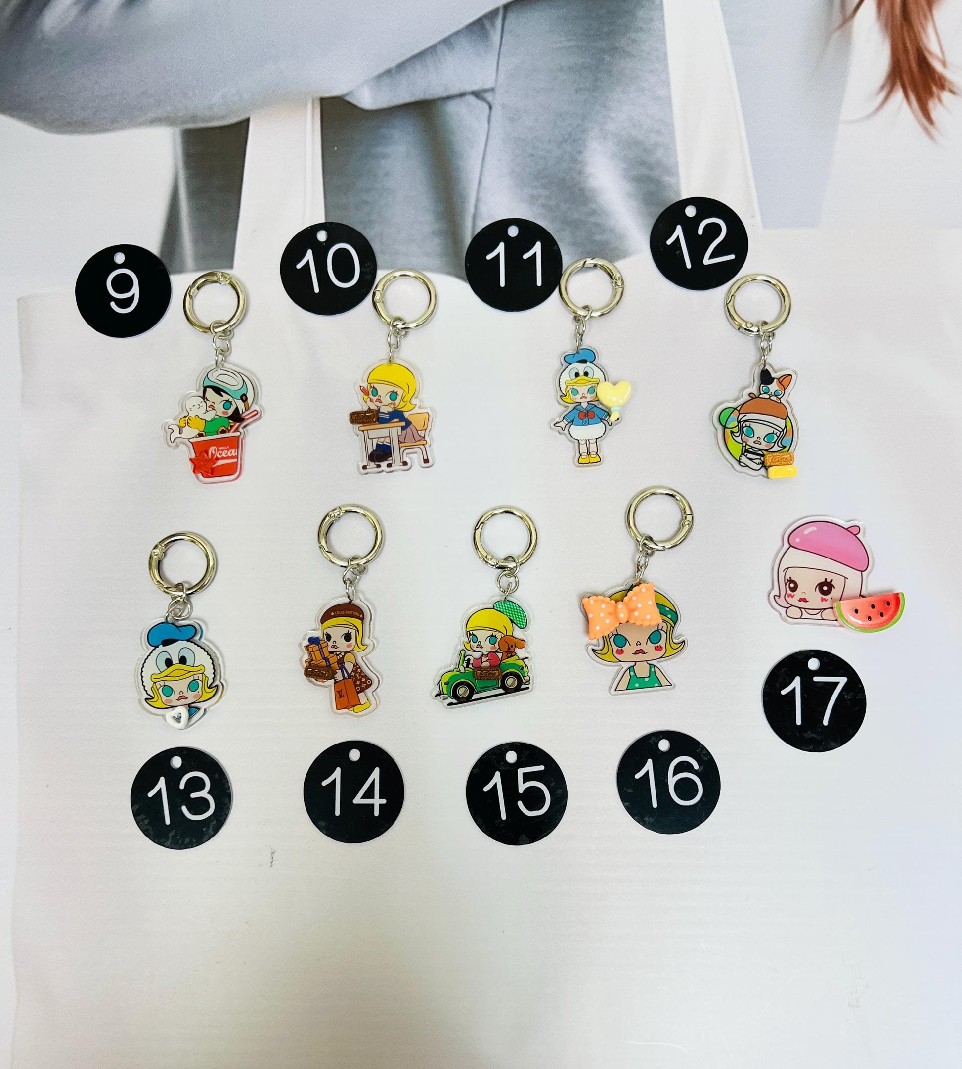 Molly Keychain Decorated with Resin Charms | Bag Charm Phone Accessory Handmade Acrylic Keychain Gift
