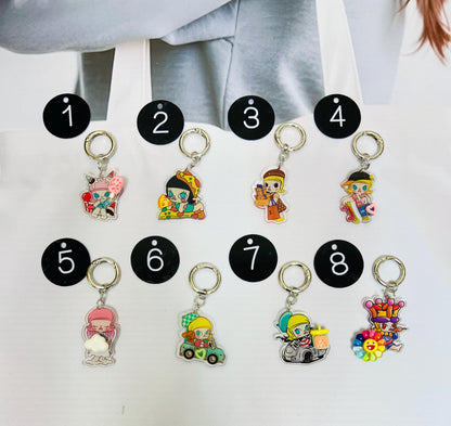 Molly Keychain Decorated with Resin Charms | Bag Charm Phone Accessory Handmade Acrylic Keychain Gift