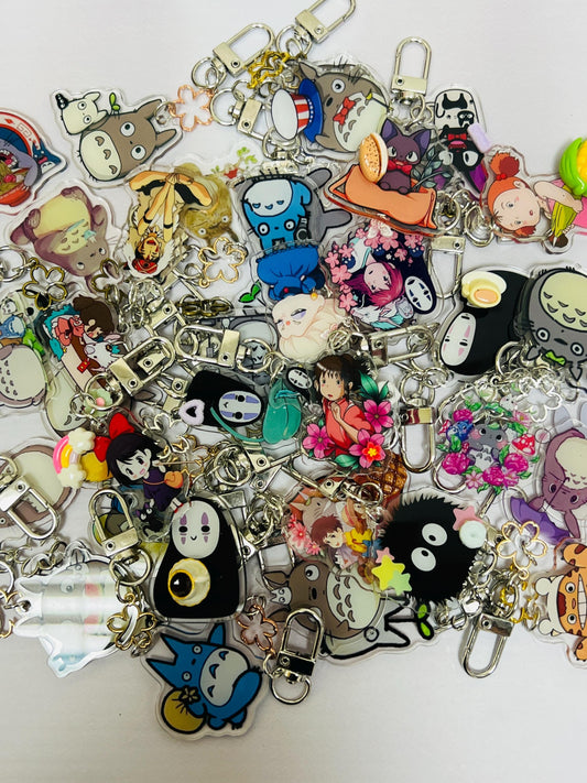 Hayao Miyazaki Keychain Decorated with Resin Charm | Kawaii Charm Cute Bag Tag